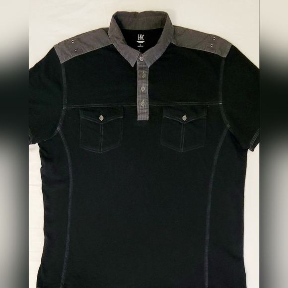 INC International Concepts Other - INC International Concepts Men's Black and Gray Polo Shirt